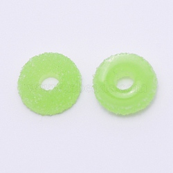 Opaque Resin Linking Rings, Imitation Donut, for DIY Accessories, Yellow Green, 16x5.5mm, Inner Diameter: 5mm(RESI-TAC0004-19E)