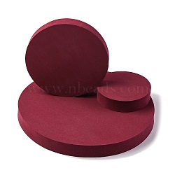 3Pcs EVA Foam Jewelry Display Pedestals for Jewellery Display, Photography Props, Flat Round, Pale Violet Red, 10~25cm(PW-WG87303-04)