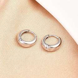 316 Surgical Stainless Hoop Earrings, Stainless Steel Color, 11.5x12x4.5mm(EJEW-C160-06B-P)