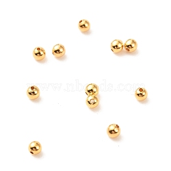 Brass Beads, Long-Lasting Plated, Round, Real 18K Gold Plated, 2mm, Hole: 0.5mm(X-KK-F824-101A-G)