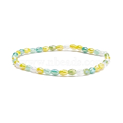 Sparkling Glass Beaded Stretch Bracelet for Women, Yellow Green, Inner Diameter: 2-3/8 inch(5.9cm)(BJEW-JB07664-03)