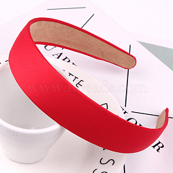 Wide Cloth Hair Bands, Solid Simple Hair Accessories for Women, Red, 145x130x28mm(OHAR-PW0001-159D)