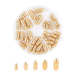 Brass Grooved Bullet Shape Weights Fishing Sinkers, for Freshwater Saltwater Bass Fishing, Golden, 11.5~21.5x6~10mm, Hole: 1.5~2mm, 42pcs/box(KK-FH0001-02G)