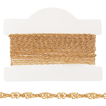 Ion Plating(IP) 304 Stainless Steel Rope Chains, Soldered, with Card Paper, Golden, 2mm, about 16.40 Feet(5m)/Card