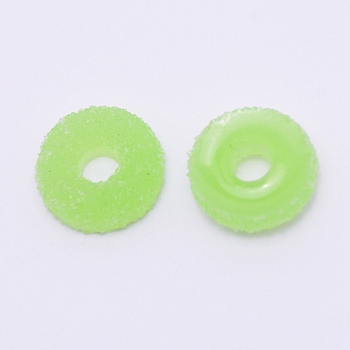Opaque Resin Linking Rings, Imitation Donut, for DIY Accessories, Yellow Green, 16x5.5mm, Inner Diameter: 5mm