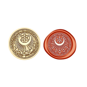 Christmas Series Wax Seal Brass Stamp Head, for Wax Seal Stamp, Golden, Snowflake, 25x15mm, Inner Diameter: 7mm