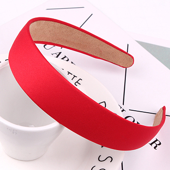 Wide Cloth Hair Bands, Solid Simple Hair Accessories for Women, Red, 145x130x28mm