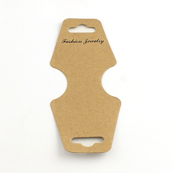 Cardboard Display Cards, Used For Necklace, Bracelet and Mobile Pendants, Camel, 124x46x0.3mm