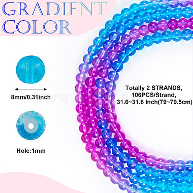 2 Strands Baking Paint Transparent Glass Beads(DGLA-TA0001-20D)-3