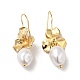 Boucles d'oreilles pendantes en forme de fleur en perles d'imitation ABS(EJEW-F288-21G)-2
