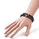 Ensemble de bracelets extensibles perlés en laiton et pierre de lave naturelle 2 pièces 2 styles(BJEW-JB09244-04)-2