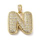 Brass Micro Pave Cubic Zirconia Pendants(KK-E061-03G-14)-1