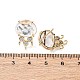 Brass Micro Pave Cubic Zirconia Stud Earring Findings with Natural Quartz Crystal(KK-Z096-05G-08)-3