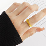 304 Stainless Steel Finger Rings, Golden, US Size 5(15.7mm)(FS-WGE871F-01)