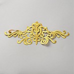 Polyester Flower Embroider Thread Iron on/Sew On Patches, Cloth Appliques, Gold, 95x203x1mm(PATC-WH0010-97)