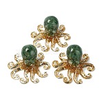 Octopus Resin Figurines, Reiki Gold Foil Natural Green Aventurine Chips Inside for Home Office Desk Decoration, 101x97x44mm(G-A100-01B)