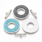 304 Stainless Steel Toggle Clasps, with Enamel, Ring, Mixed Color, Ring: 29.5x2mm, Inner Diameter: 12mm, Bar: 21x7x3mm, Hole: 2mm(STAS-T037-05)