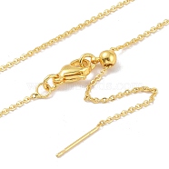 Brass Chain Necklaces, Cable Chains, Real 18K Gold Plated, 17.72 inch(450mm)(NJEW-P309-06G)