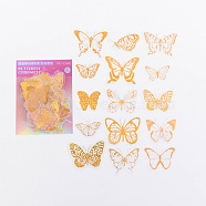 Waterproof PET Plastic Adhesive Sticker Lables, for Suitcase, Refrigerator, Mobile Phone Shell, Scarpbook, Notebook, Rectangle, Butterfly Pattern, 50~80x50~80mm, about 45pcs/bag(STIC-PW0001-190)