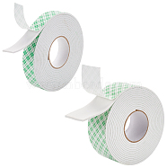 2 Rolls 2 Styles Tartan Pattern Foam Double Sided Adhesive Tape, White, 1.75~3.45x0.25cm, 1 roll/style(AJEW-BC0007-41)