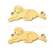 201 Stainless Steel Connector Charms, Laser Cut, Dog Link, Real 18K Gold Plated, 9.5x21x1mm, Hole: 1.4mm(STAS-U003-06G)