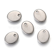 304 Stainless Steel Chain Extender Drop, Stamping Blank Tag, Oval, Stainless Steel Color, 9x7x1mm, Hole: 1.5mm(STAS-C018-25P-01)