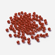 Imitation Pearl Acrylic Beads, Dyed, Round, Dark Red, 6x5.5mm, Hole: 1.5~2mm, about 4500pcs/pound(PL609-27)
