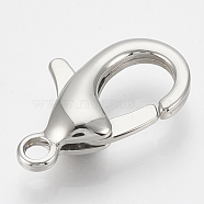304 Stainless Steel Lobster Claw Clasps, teardrop, Stainless Steel Color, 25x16x6mm, Hole: 3mm(STAS-T033-26A)