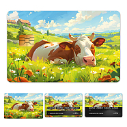 Plastic Waterproof Card Stickers, Self-adhesion Card Skin for Bank Card Decor, Rectangle, Cattle, 140x190mm(STIC-WH0032-156)