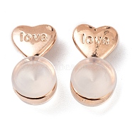 Silicone Ear Nuts, Earring Backs, with Brass Findings, Heart, Rose Gold, 11.2x6x5.5mm(FIND-TAC0006-03C)