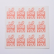 DIY Label Paster Picture Stickers, Present with Word For You, Hot Pink, 35x25mm; about 12pcs/sheet(AJEW-M023-09)