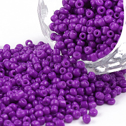 Baking Paint Glass Seed Beads, Medium Orchid, 12/0, 1.5~2mm, Hole: 0.5~1mm, about 30000pcs/bag(SEED-S001-K13)