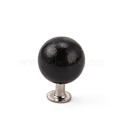 ABS Plastic Imitation Pearl Rivet Studs, with Iron Findings, Black, 8mm, Finding: 4x5mm(KY-L076-B-02)