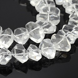 Natural Quartz Crystal Nuggets Beads Strands, Rock Crystal Beads, 15~26x8~16x8~15mm, Hole: 1mm, 15.7 inch(G-P082-20)