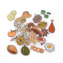 Cartoon Food Paper Stickers Set, Adhesive Label Stickers, for Water Bottles, Laptop, Luggage, Cup, Computer, Mobile Phone, Skateboard, Guitar Stickers, Hamburger & Cheese & Drumstick, Mixed Color, 14~75x21~78x0.3mm, 50pcs/bag(DIY-G066-41)