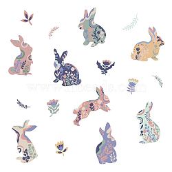 PVC Wall Stickers, Wall Decoration, Rabbit Pattern, 900x390mm(DIY-WH0228-552)