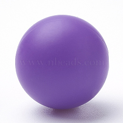 Food Grade Eco-Friendly Silicone Beads, Chewing Beads For Teethers, DIY Nursing Necklaces Making, Round, Dark Orchid, 14~15mm, Hole: 2mm(X-SIL-R008C-29)
