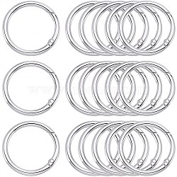 Zinc Alloy Spring Gate Rings, O Rings, Platinum, 6 Gauge, 39x4mm, Inner Diameter: 31mm, about 20pcs/box(FIND-SP0001-08D)