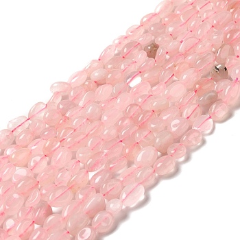 Natural Rose Quartz Beads Strands, Nuggets, 8~14x6~8x4~8mm, Hole: 1mm, about 46~48pcs/strand, 39~39.5cm