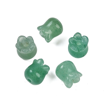 Natural Green Aventurine Beads, Flower, 10.5x9x9mm, Hole: 1.5mm