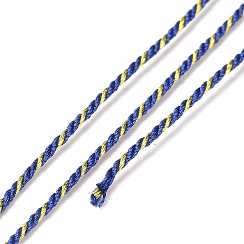 Polycotton Filigree Cord, Braided Rope, with Plastic Reel, for Wall Hanging, Crafts, Gift Wrapping, Medium Blue, 1mm, about 32.81 Yards(30m)/Roll