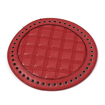 PU Leather Bag Bottom Shaper, for Knitting Bag, Women Bags Handmade DIY Accessories, Red, 18x0.6cm, Hole: 5mm