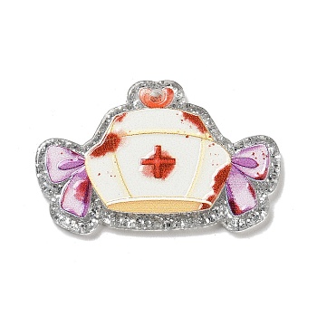 Acrylic Pendants, Square/Butterfly/Animal Theme, Medical Theme, 25x40x2.5mm, Hole: 2.3mm