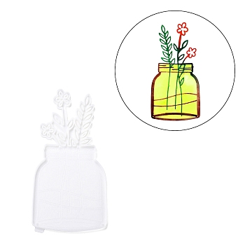 Flowerpot DIY Pendant Silicone Molds, for Decoration Making, Resin Casting Molds, For UV Resin, Epoxy Resin Jewelry Making, White, 330x165x8mm, Hole: 2mm