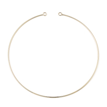 Brass Link Necklace Makings, Minimalism Rigid Necklace, Ring, Golden, 5-1/4 inch(13.5cm), Hole: 4mm