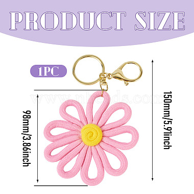 Polyester Flower Keychains(KEYC-TAC00065-03)-3