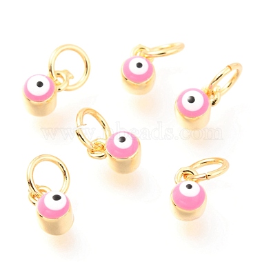 Real 18K Gold Plated Pink Column Brass Charms