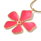 Golden Ion Plating(IP) 304 Stainless Steel Enamel Flower Pendant Necklaces(NJEW-K274-01G)-2