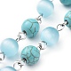 Handmade Synthetic Turquoise Beaded Chains(AJEW-JB00509-04)-1