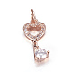 Brass Micro Pave Cubic Zirconia Pendants(ZIRC-P060-32)-2